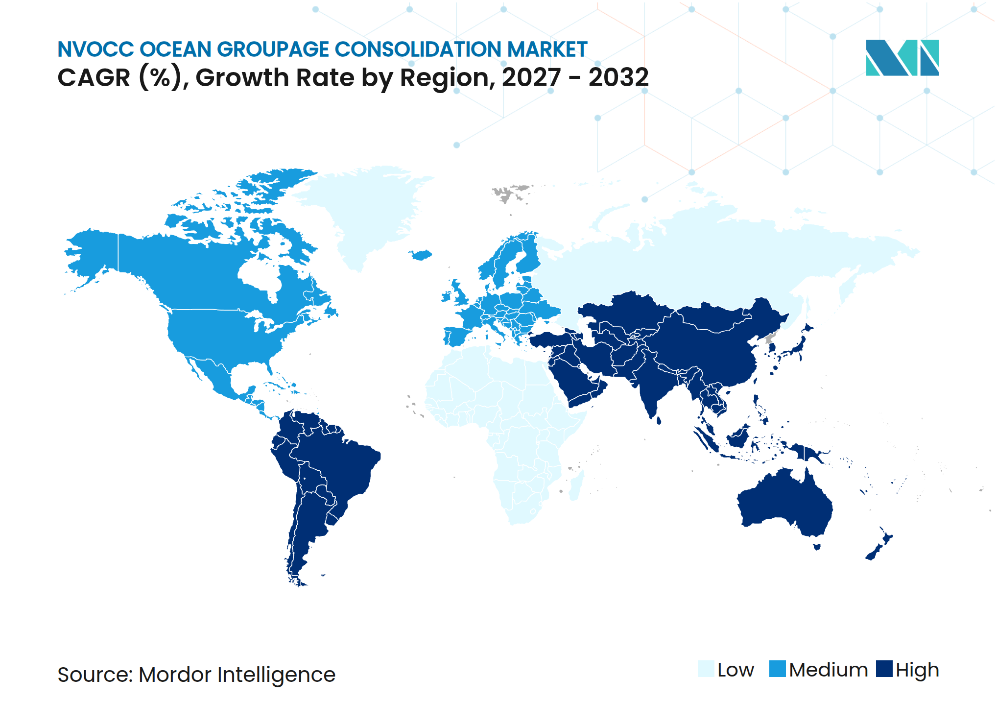 Taux de croissance du marché de la consolidation de groupage océanique NVOCC par région